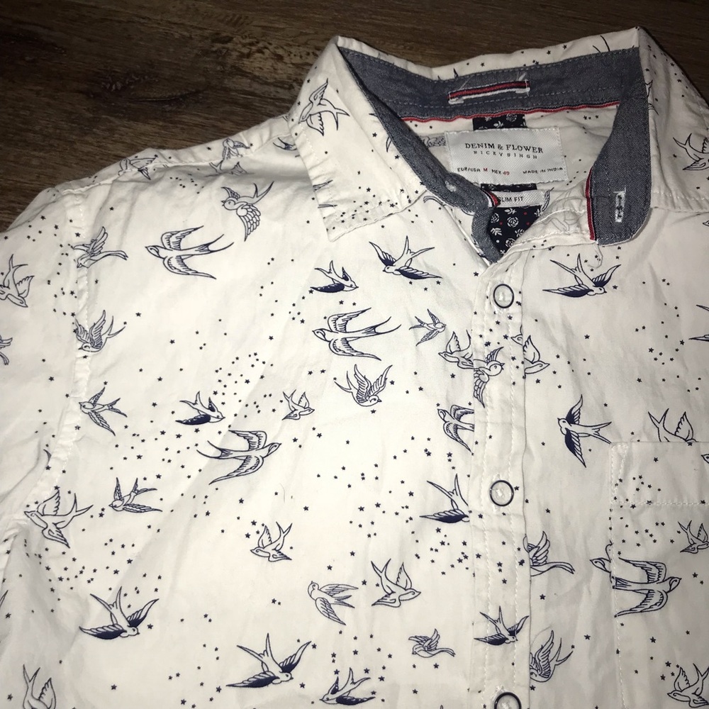 Denim&Flower Short Sleeve Button Up